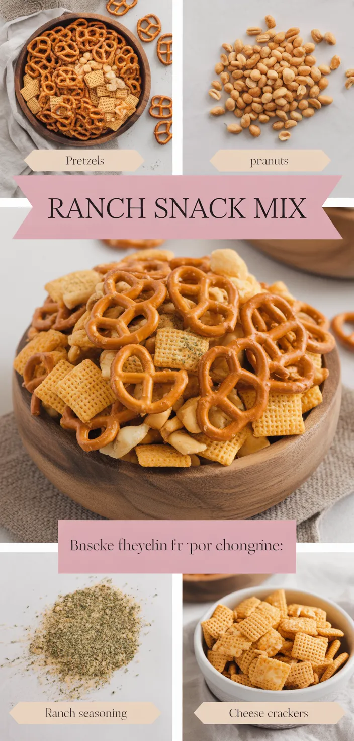 A photo of Ranch Trail Mix Snack Mix Recipe