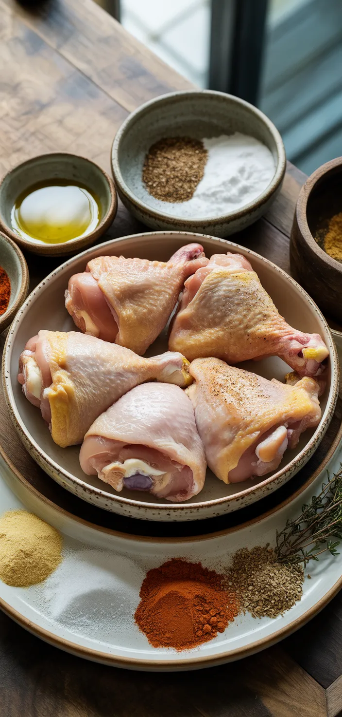 Ingredients photo for Crispy Chicken Thighs In The Oven Recipe