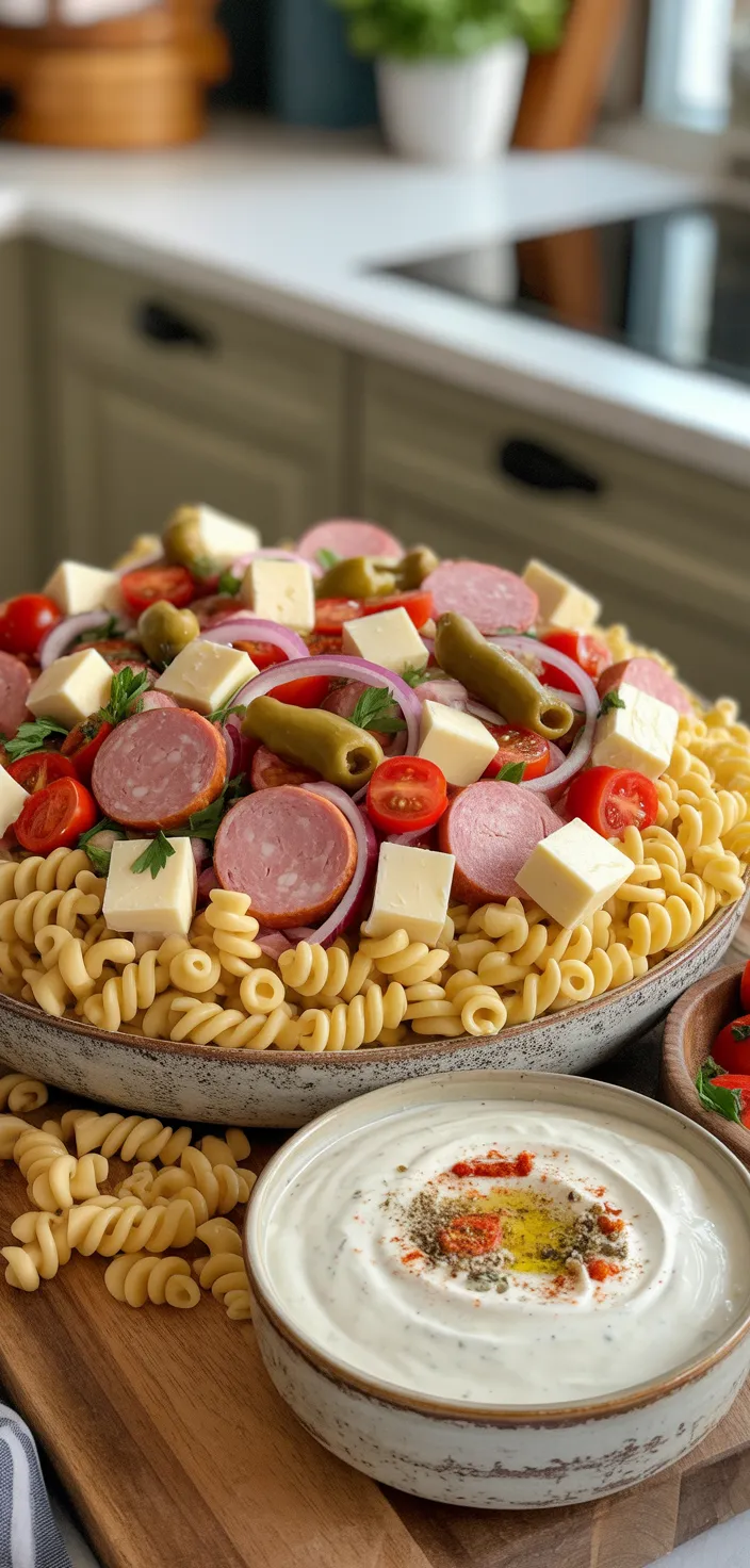 Ingredients photo for Hearty And So Delicious! Italian Grinder Pasta Salad Recipe