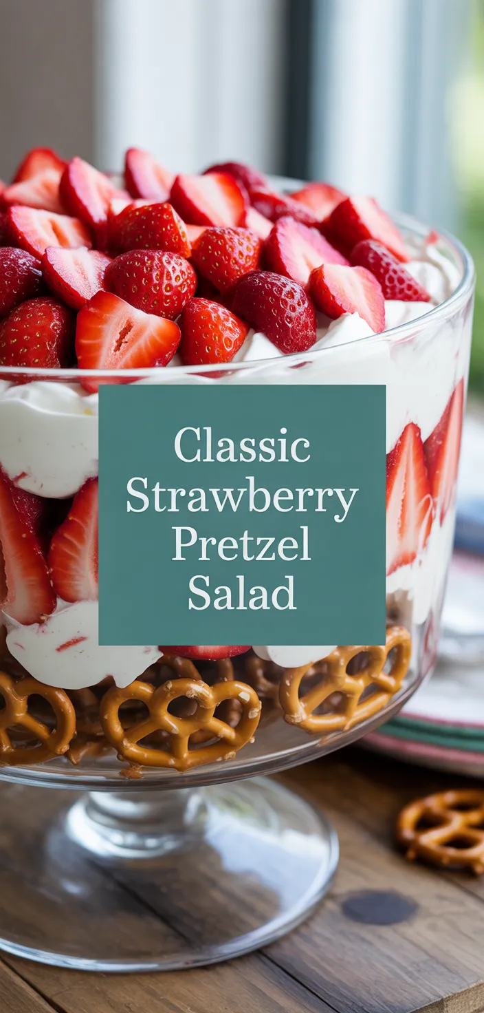 A photo of Classic Strawberry Pretzel Salad Recipe