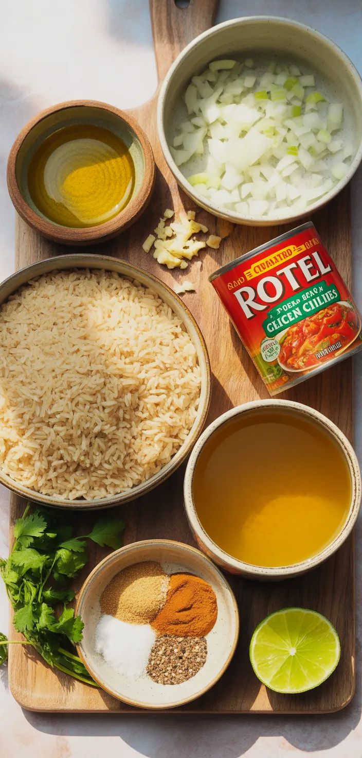 Ingredients photo for Easy Rotel Mexican Rice Recipe