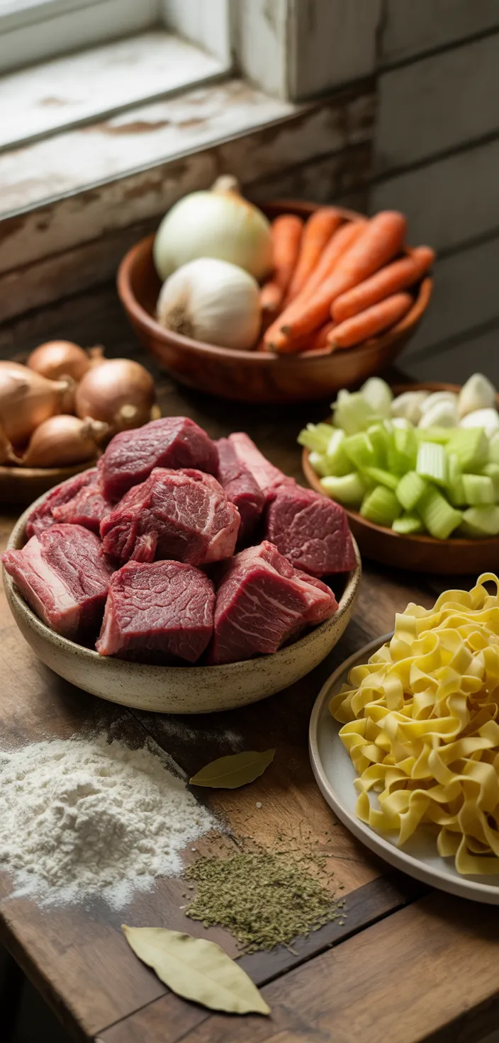 Ingredients photo for Slow Cooker Beef Noodles Recipe