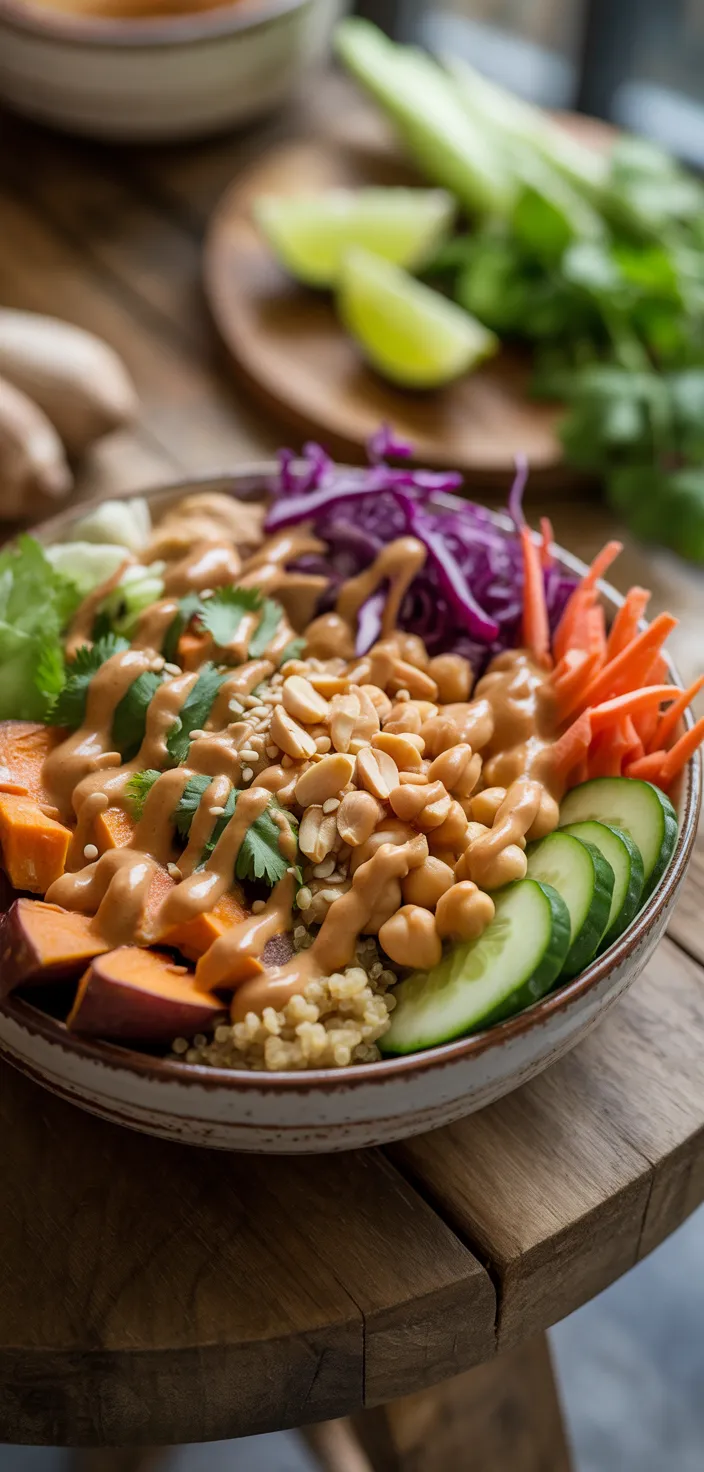 Ingredients photo for Thai Peanut Sweet Potato Buddha Bowl Recipe
