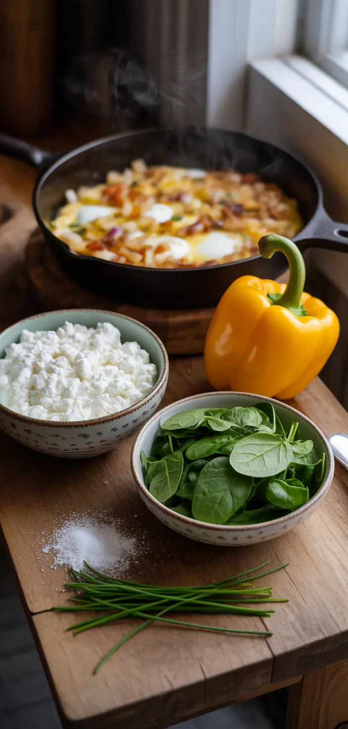 Ingredients photo for Cottage Cheese Egg Bake Recipe