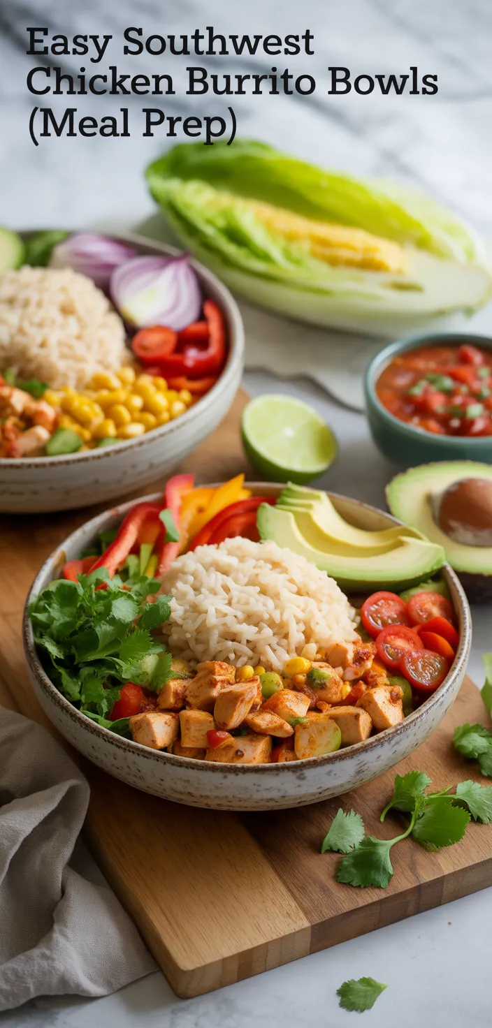 Ingredients photo for Easy Southwest Chicken Burrito Bowls (Meal Prep) Recipe