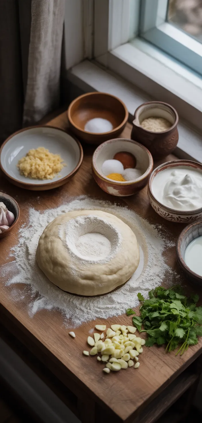 Ingredients photo for Garlic Naan Bread  Recipe