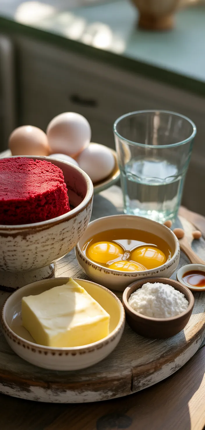 Ingredients photo for Red Velvet Cheesecake Balls Recipe