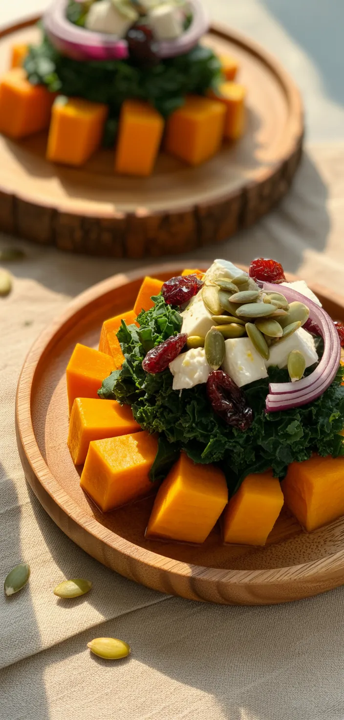 Ingredients photo for Roasted Butternut Squash Kale Salad With Cranberries Recipe