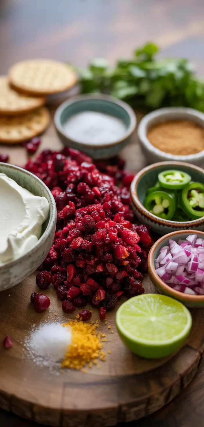 Ingredients photo for Best Cranberry Jalapeno Dip Recipe (with Cream Cheese)