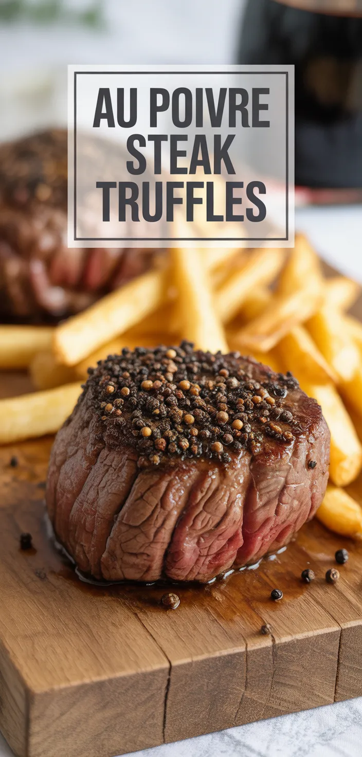 A photo of Steak Au Poivre + Simple Truffle Frites Recipe