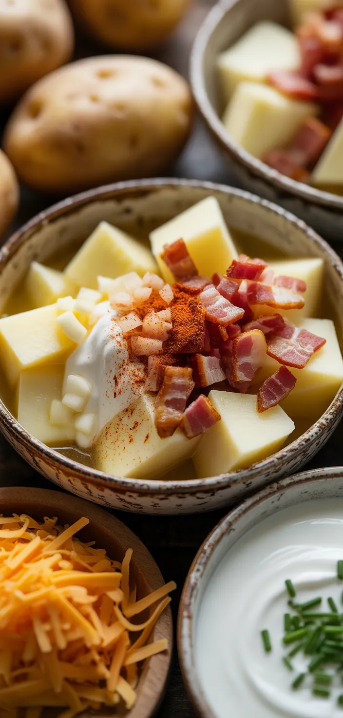 Ingredients photo for The Best Homemade Loaded Potato Soup Recipe