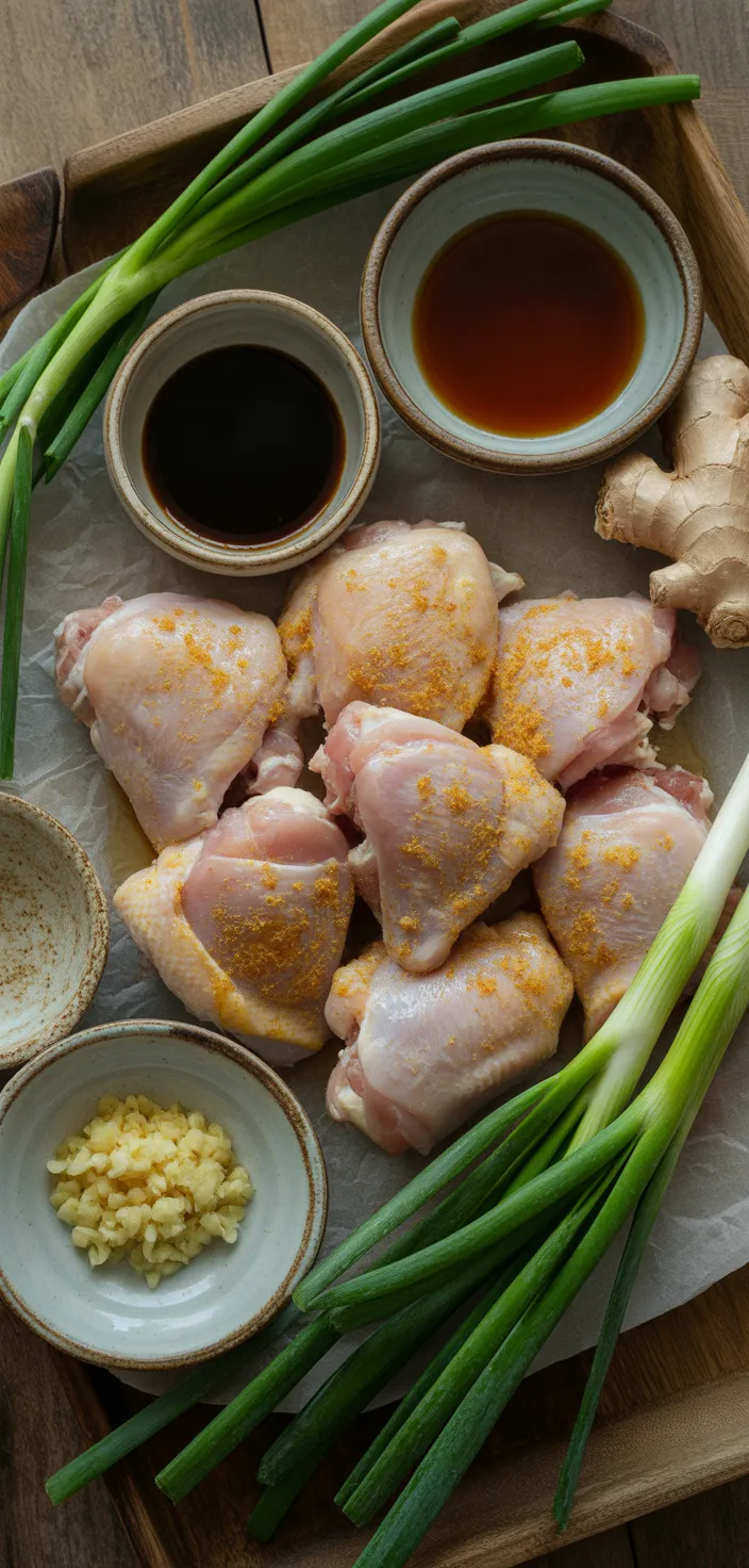Ingredients photo for Air Fryer Korean Soy Garlic Chicken Thighs (Easy Recipe)