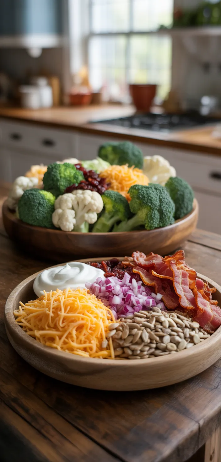 Ingredients photo for Broccoli Cauliflower Salad Recipe