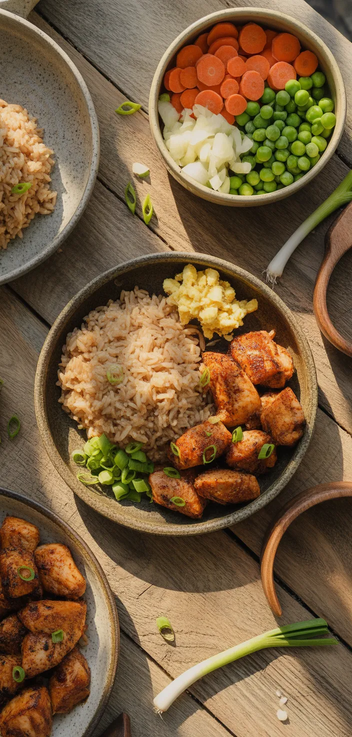 Ingredients photo for Easy Japanese BBQ Chicken Fried Rice Recipe