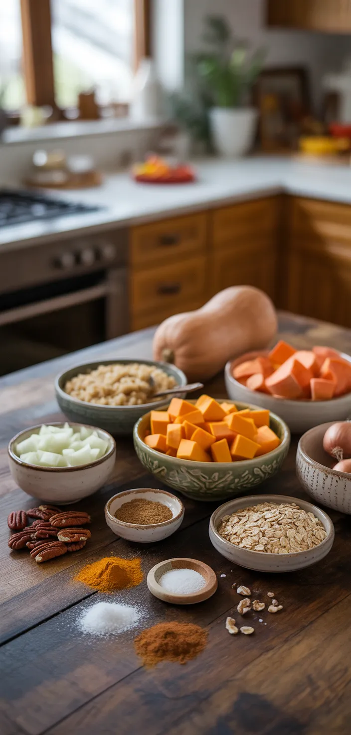 Ingredients photo for Healthy Butternut Squash Casserole Recipe (Vegan)