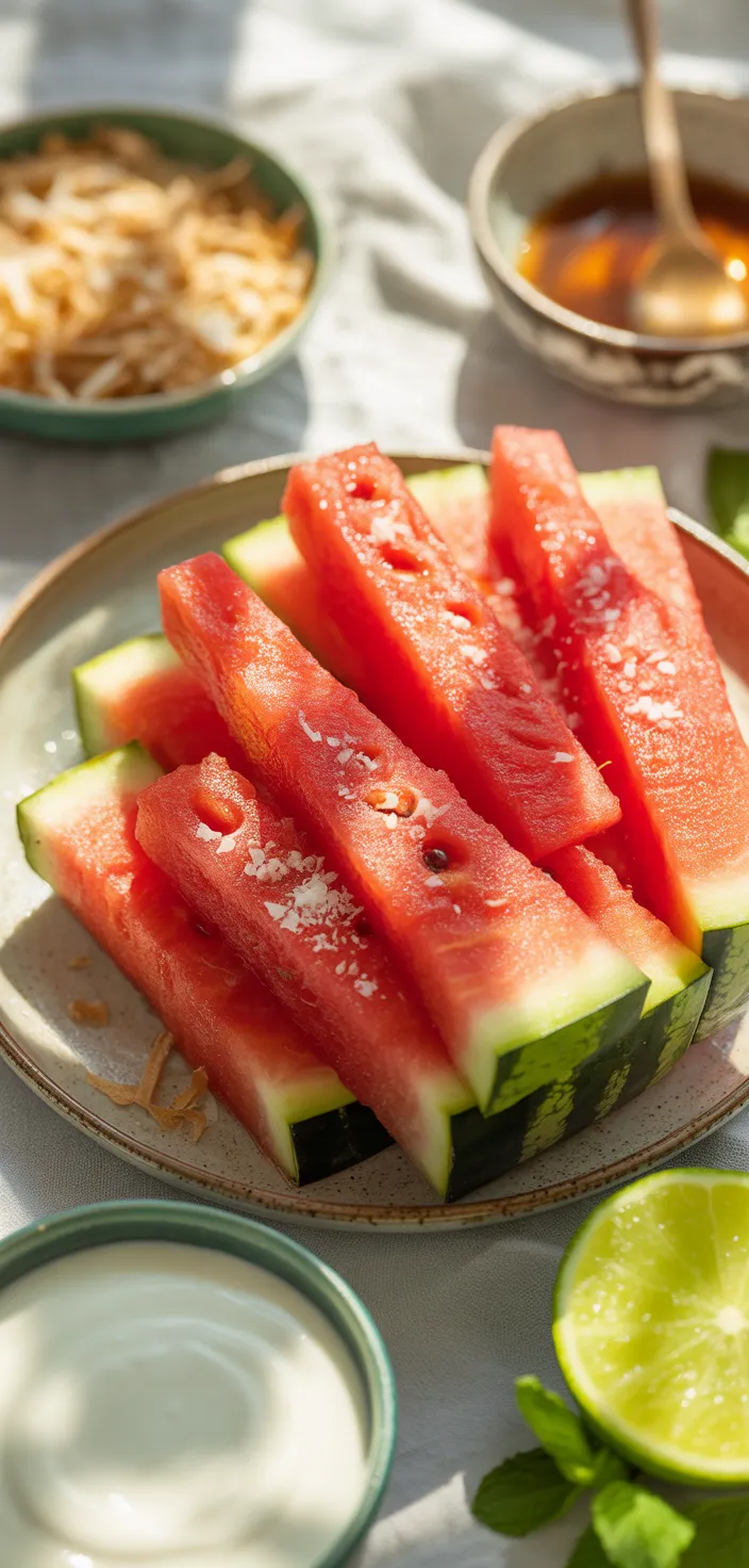 Ingredients photo for Watermelon Fries With Coconut Lime Dip Recipe