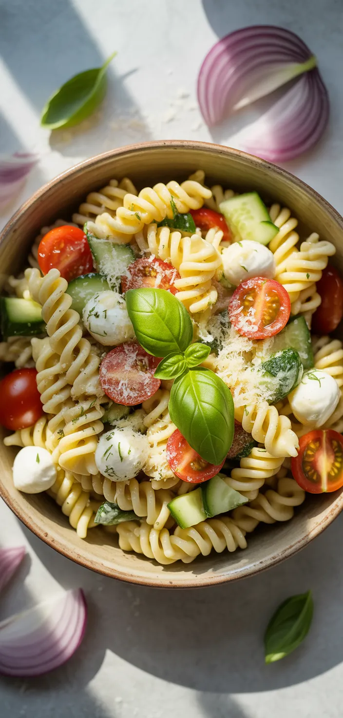 Ingredients photo for Basil Lemon Pasta Salad Recipe