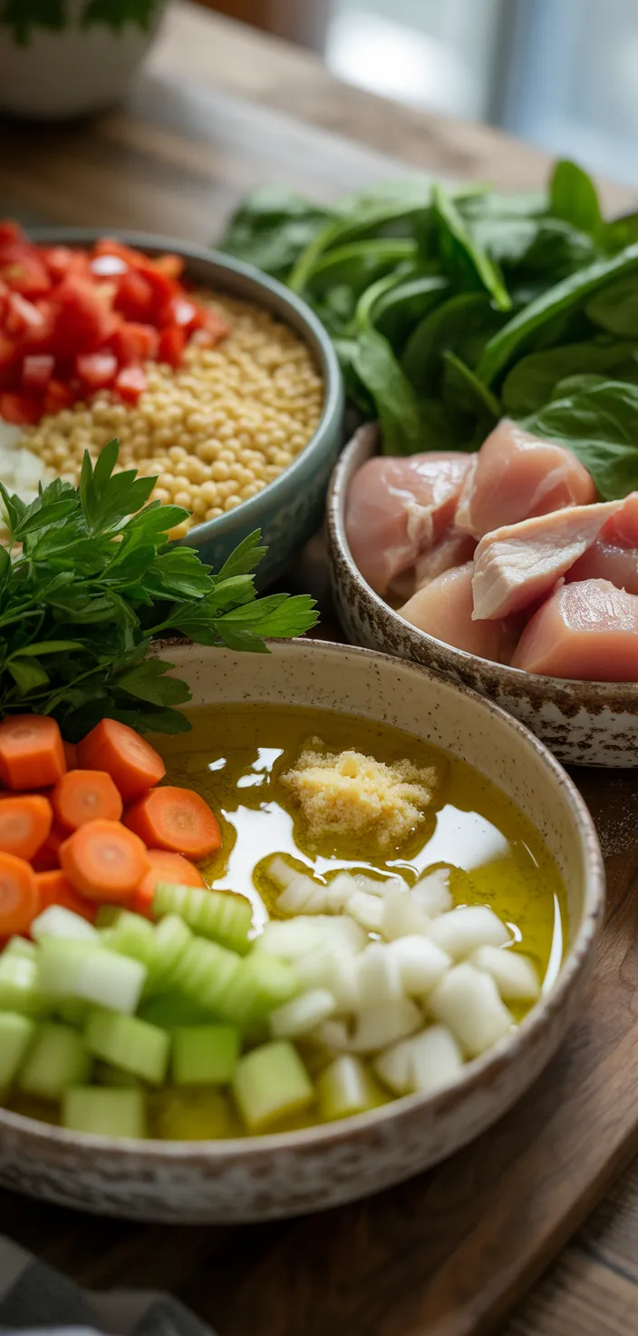 Ingredients photo for Chicken And Pearl Couscous Soup Recipe