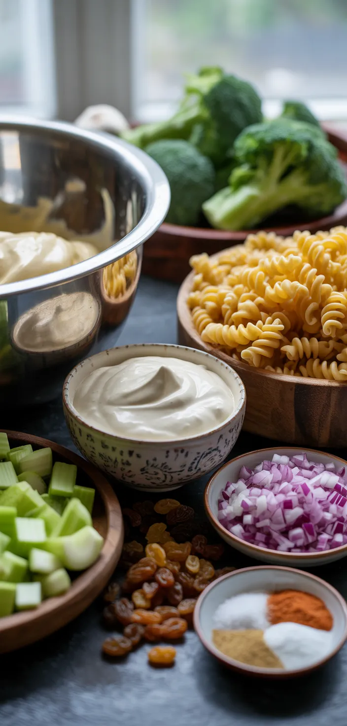 Ingredients photo for Chicken Broccoli Pasta Salad Recipe