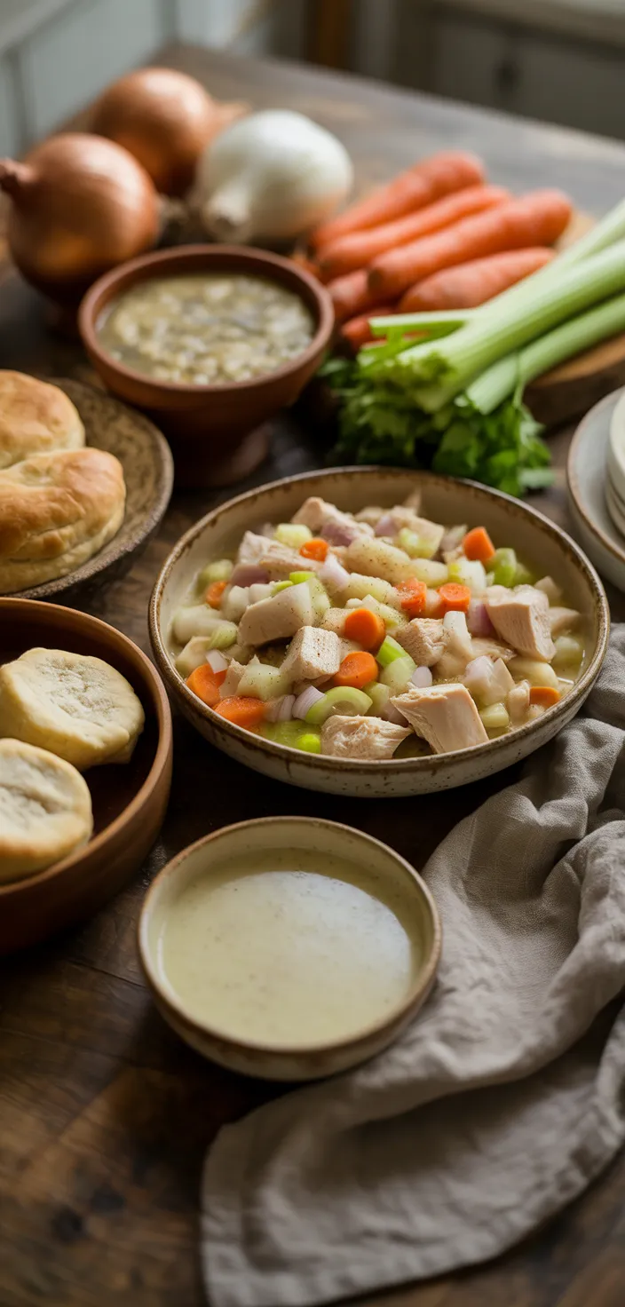 Ingredients photo for Chicken Pot Pie With Biscuits Recipe