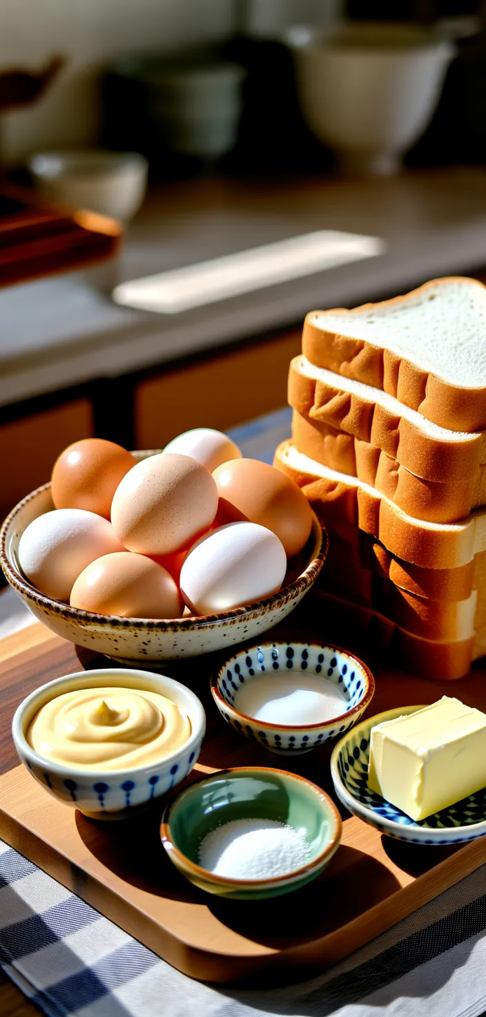 Ingredients photo for How To Make Japanese Egg Sandwich Recipe