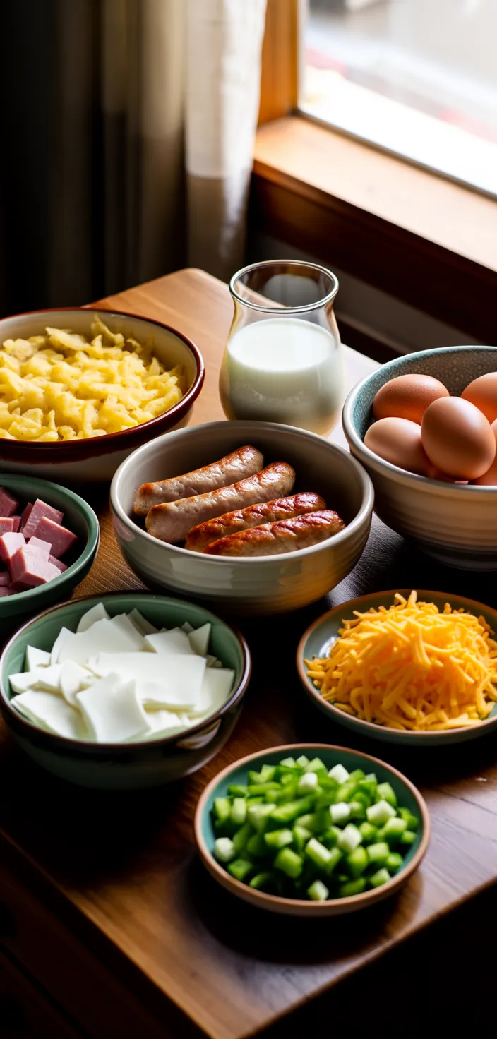 Ingredients photo for Sausage Hashbrown Breakfast Casserole Recipe