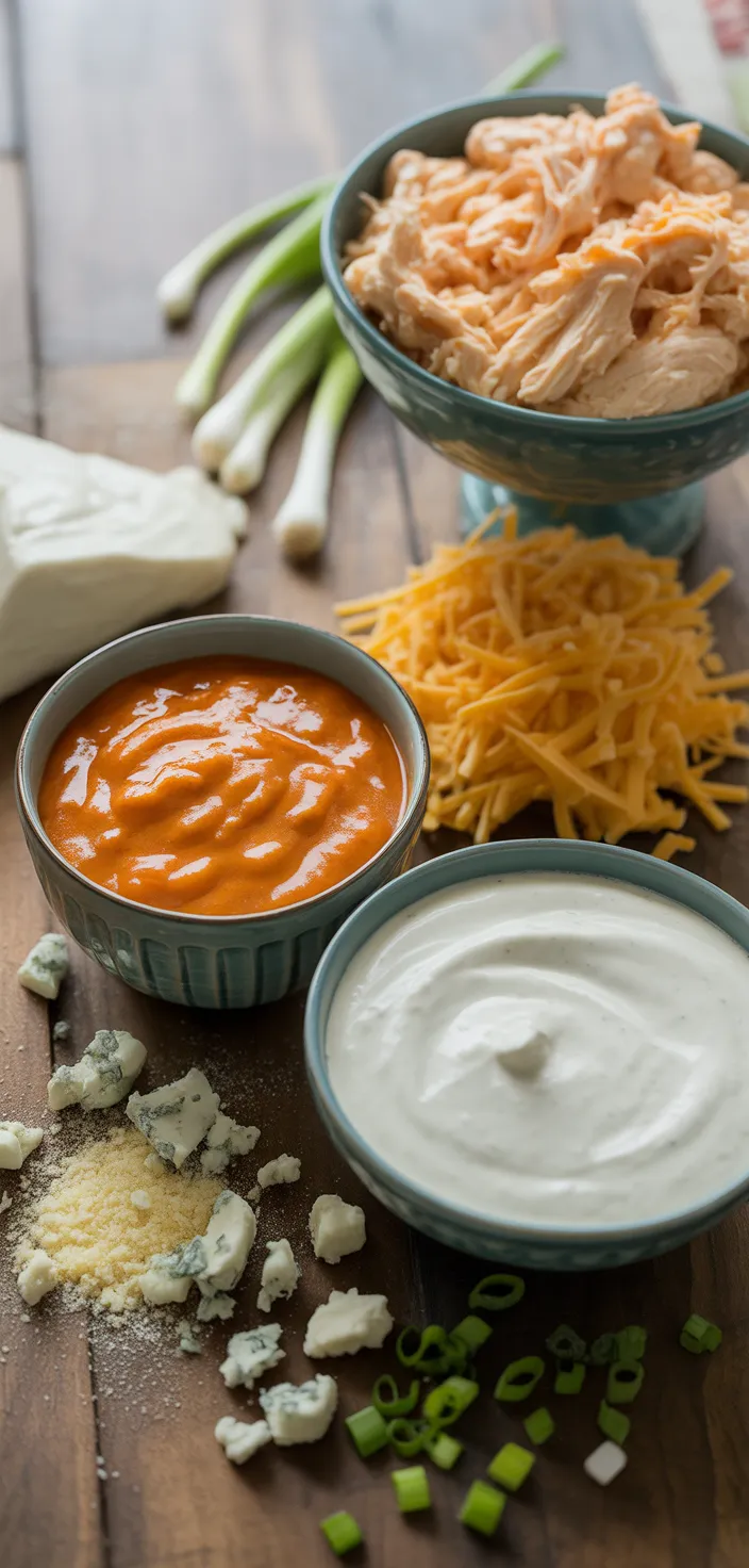 Ingredients photo for Buffalo Chicken Dip In A Crock Pot Recipe