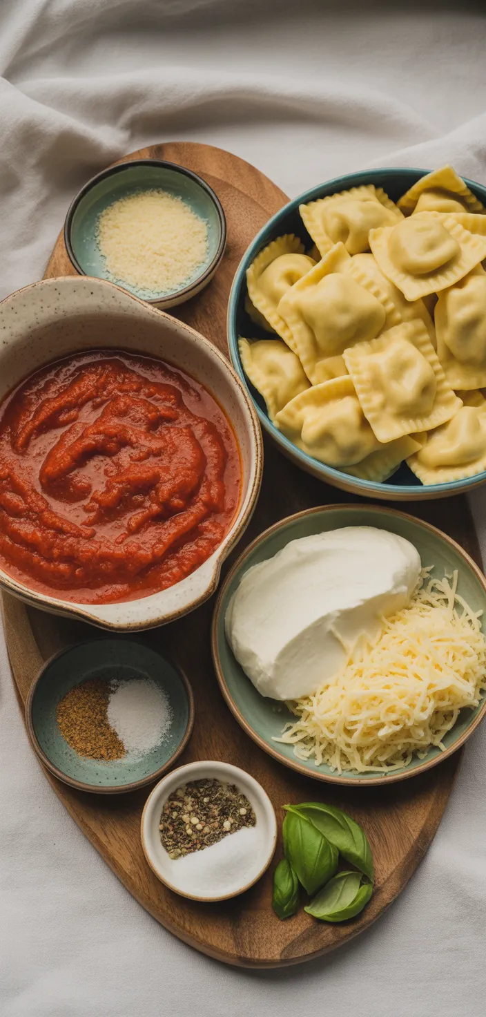 Ingredients photo for Crockpot Ravioli Lasagna – The Easiest Cheesy Comfort Food!  Recipe