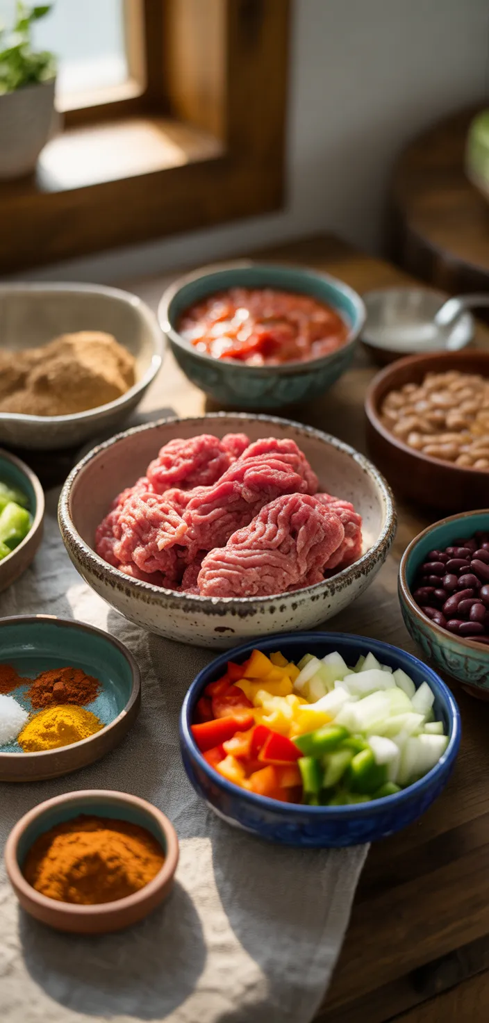 Ingredients photo for Easy Crockpot Chili Recipe
