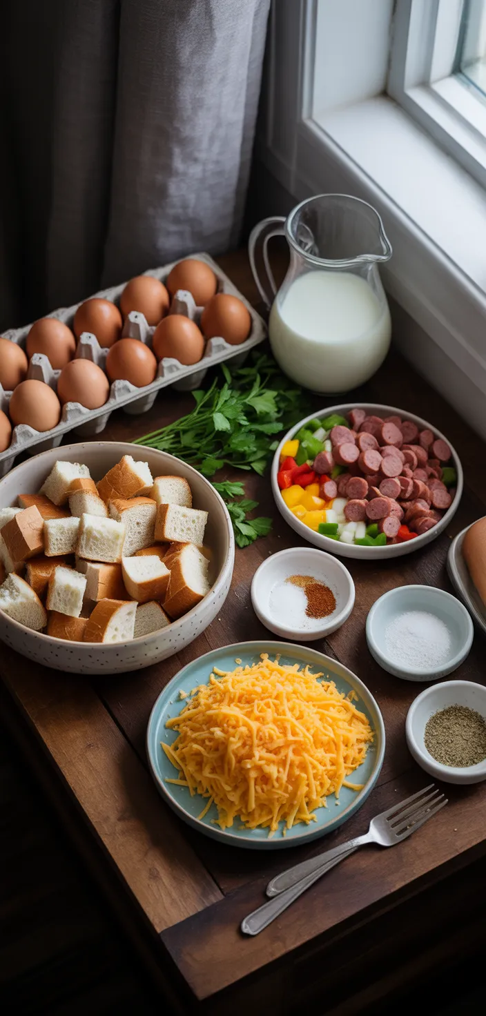 Ingredients photo for Easy Sausage And Egg Casserole Recipe